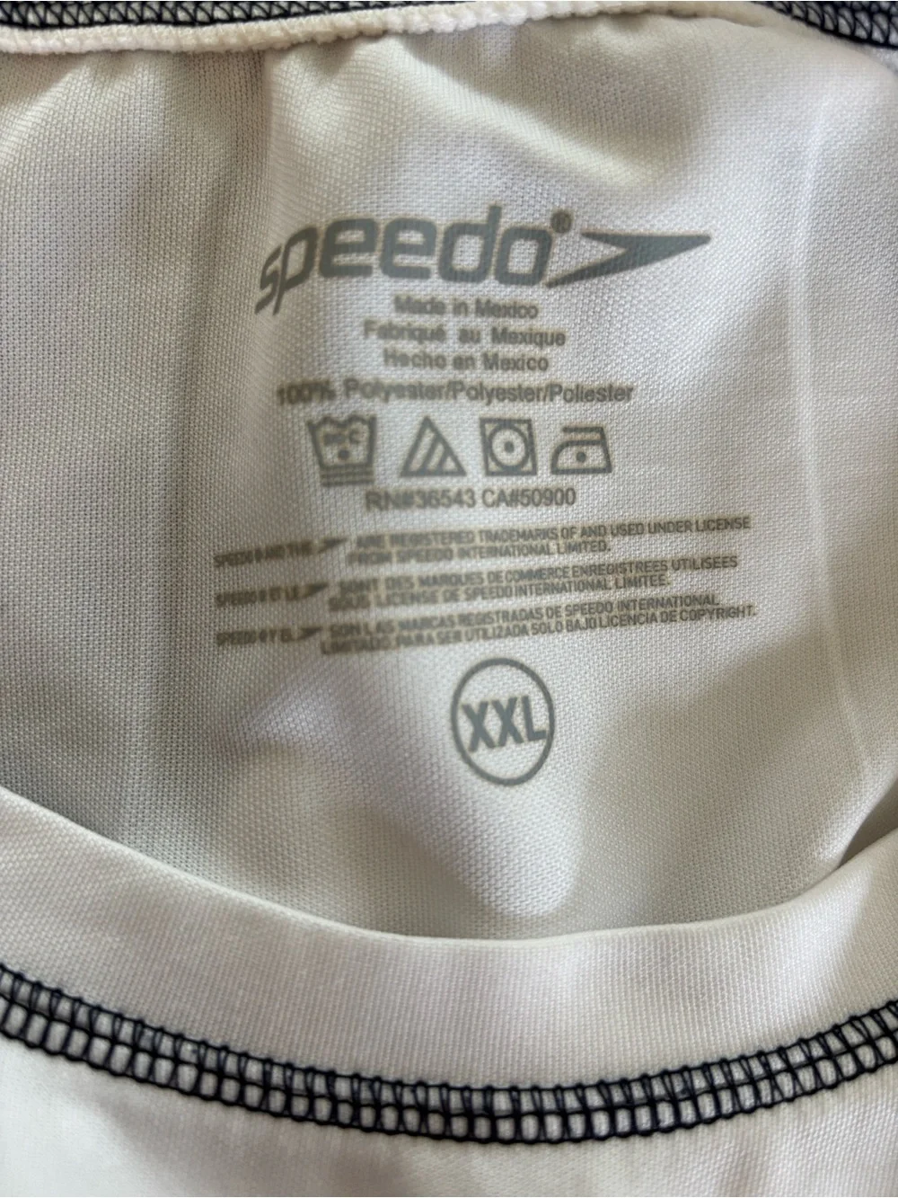 Speedo Men's Easy Long Sleeve Swim Shirt Sz XXL White Loose Fit LS UPF 50